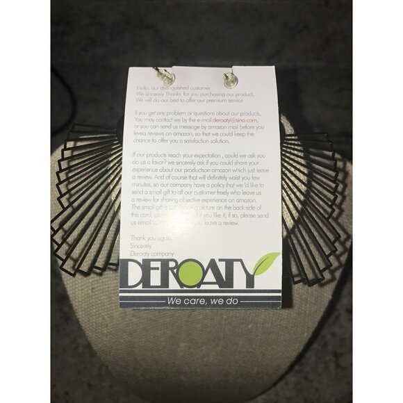 Deroaty Art Deco Statement Drop Dangle Earrings Gold Tone w/Hard Case - Picture 5 of 7